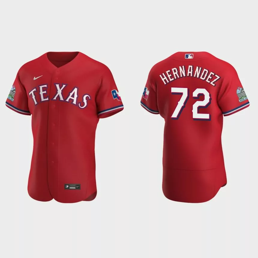 Jonathan Hernandez Texas Rangers Authentic Alternate Jersey – Scarlet