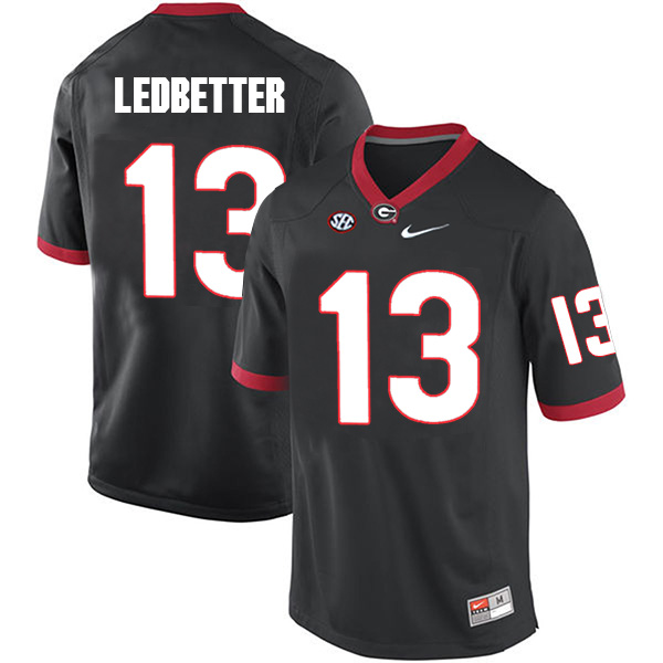 Jonathan Ledbetter Georgia Bulldogs Men's Jersey - #13 NCAA Black Limited Home