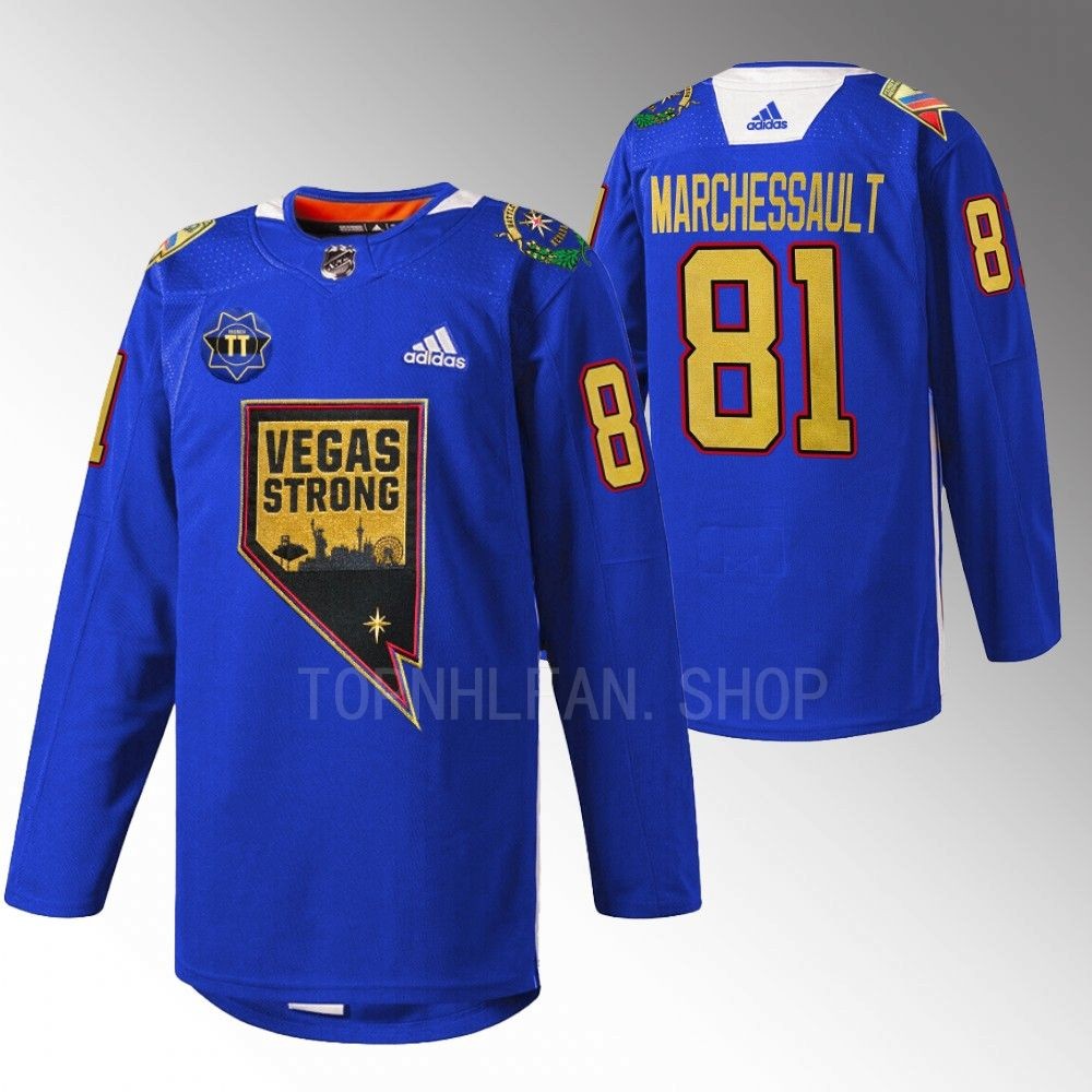Jonathan Marchessault Golden Knights Nevada Day Jersey Blue First Respondersthentic