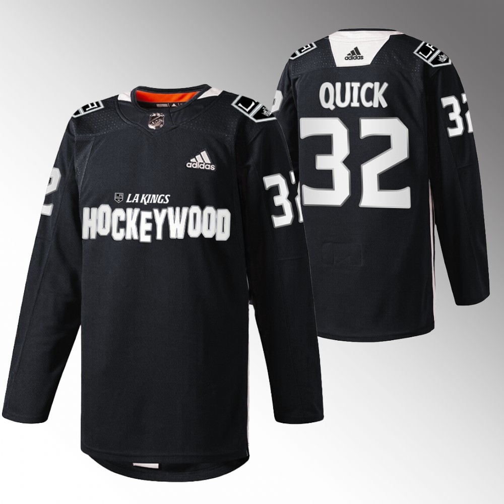 Jonathan Quick LA Kings Hockey Wood Black Warm-Up Jersey