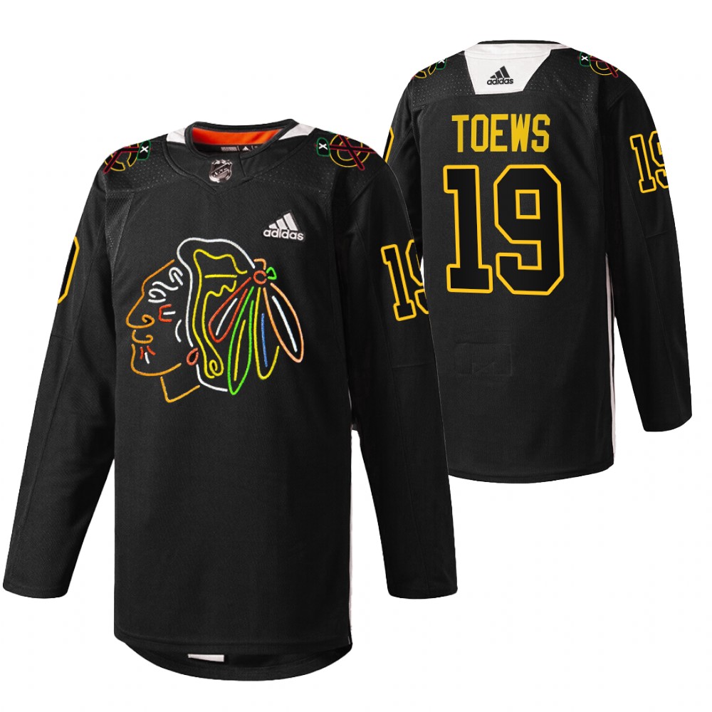 Jonathan Toews Blackhawks Foundation Night Jersey Black Warm-Up