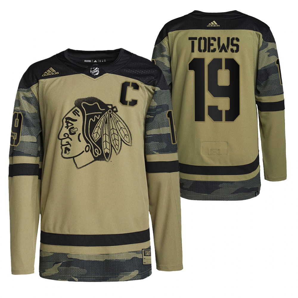 Jonathan Toews Blackhawks Military Appreciation Night Jersey Camo Practice