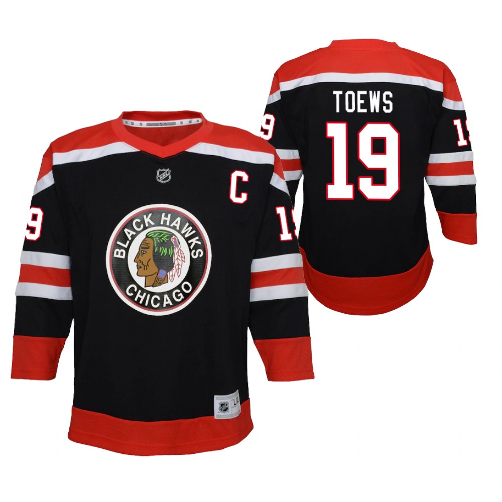 Jonathan Toews Chicago Blackhawks 2021 Reverse Retro Black Youth Jersey Special Edition