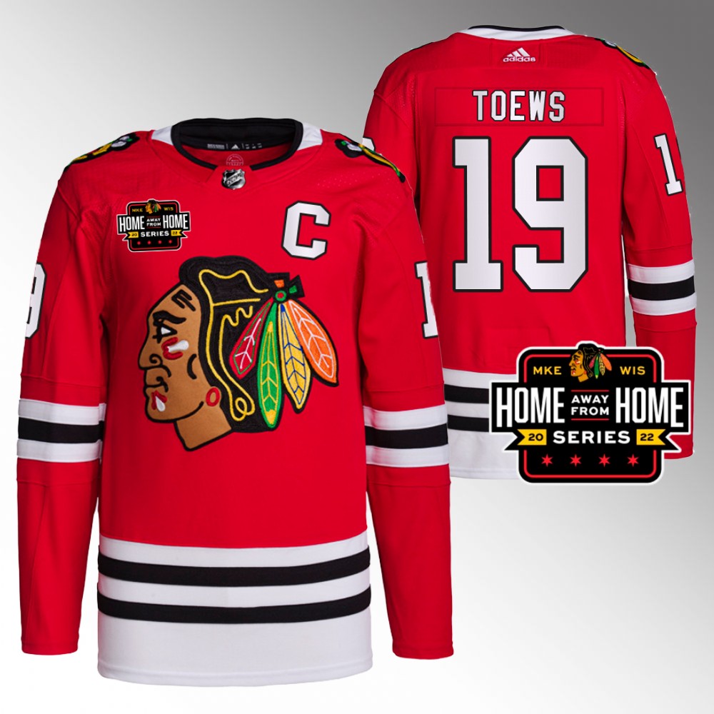 Jonathan Toews Chicago Blackhawks Primegreen Red 2022 Milwaukee Home Away From Home Jersey
