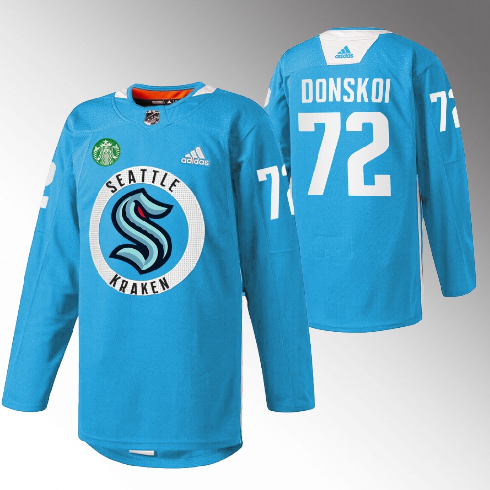 Joonas Donskoi Kraken Practice Jersey Blue Warmup
