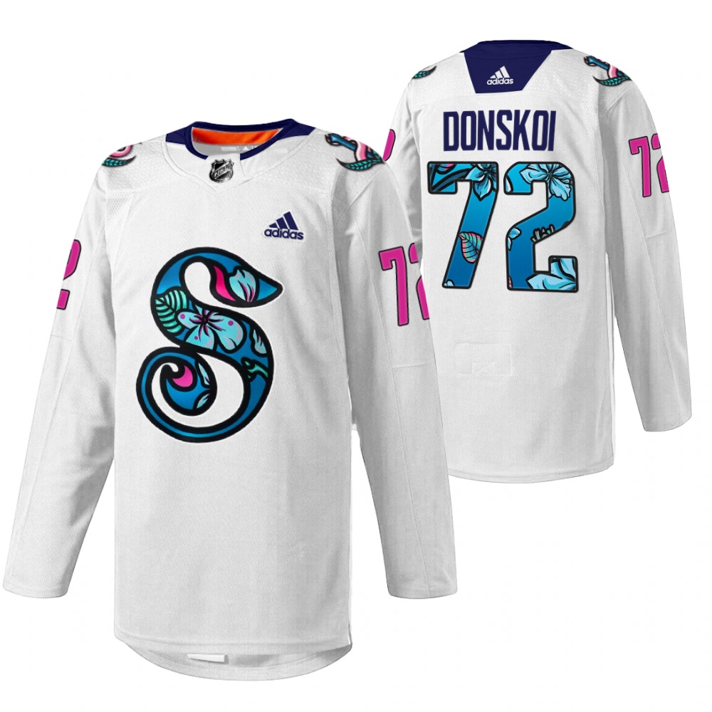Joonas Donskoi Kraken Pride Night Jersey White Warmup