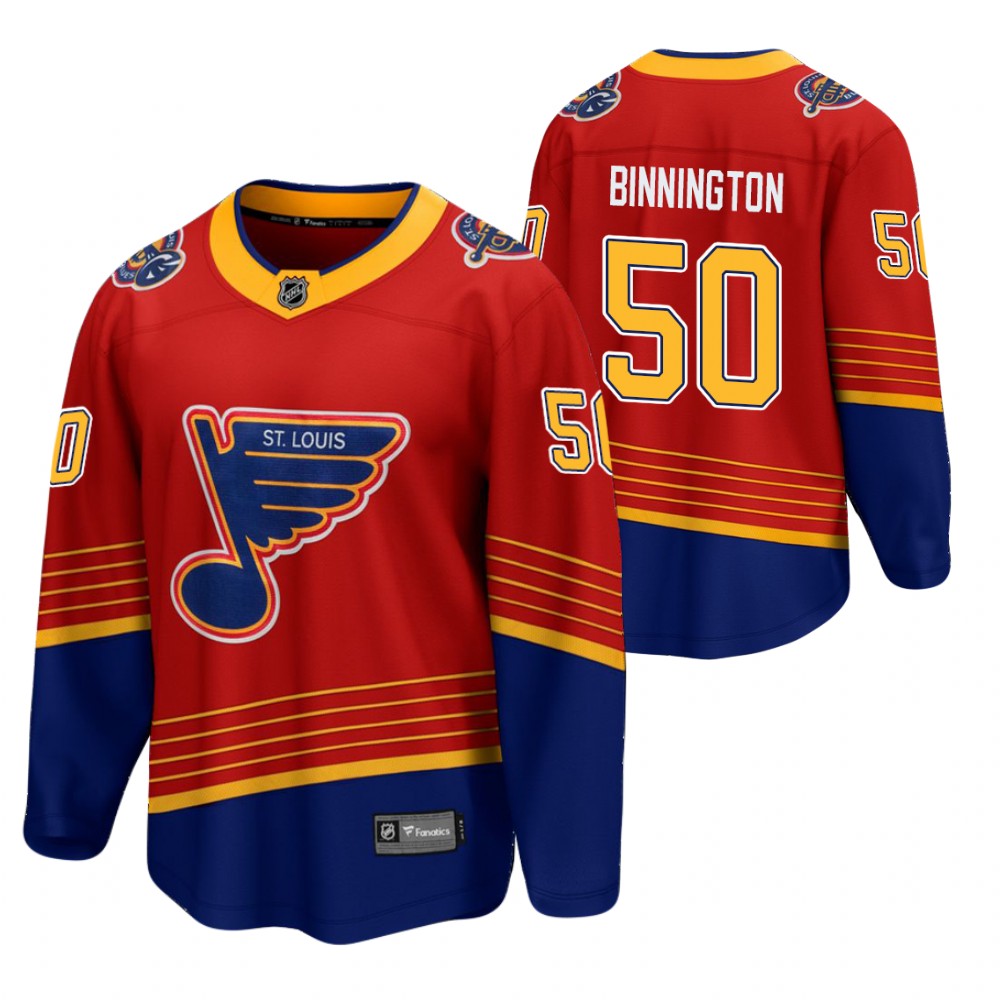 Jordan Binnington St. Louis Blues 2021 Reverse Retro Red Jersey Breakaway Player