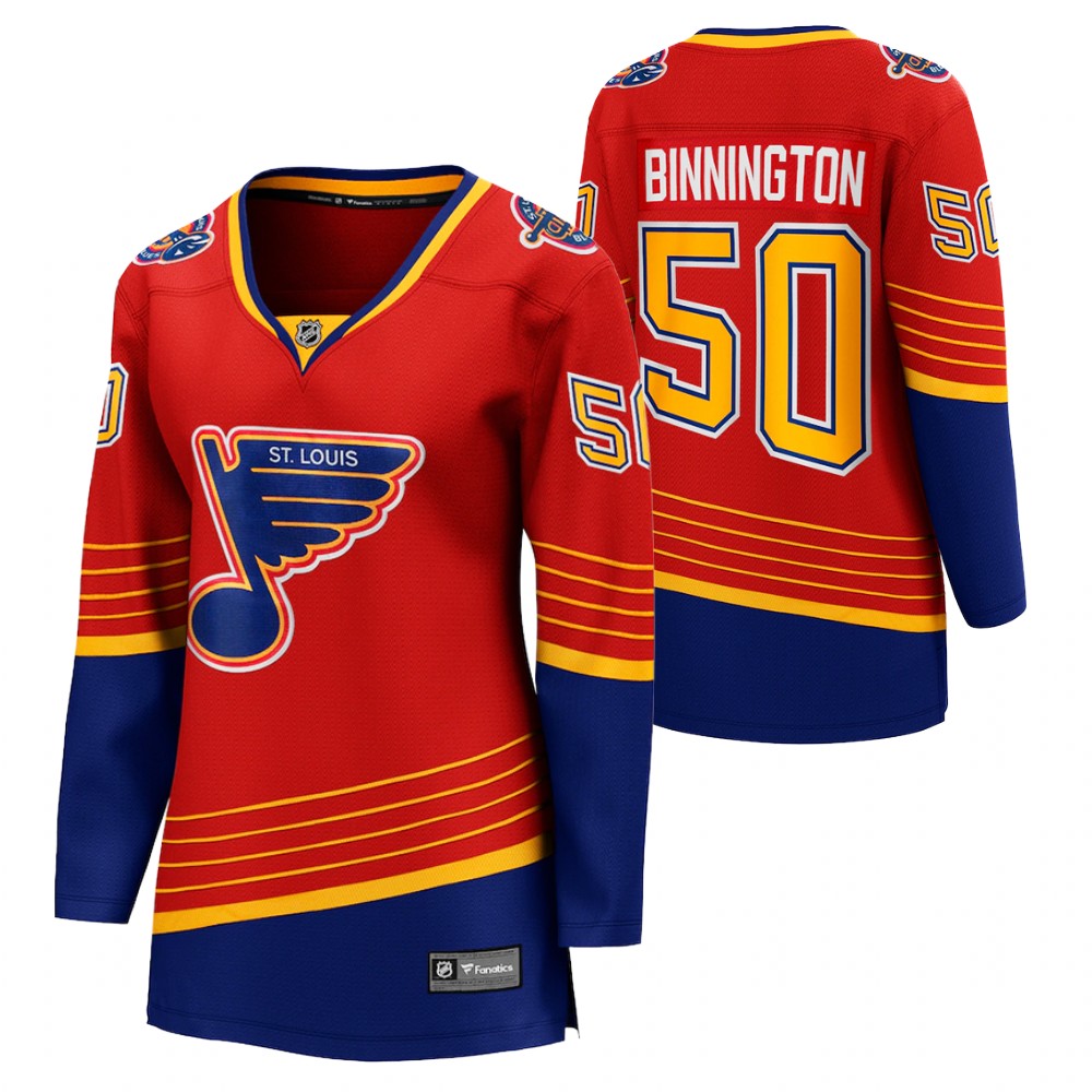 Jordan Binnington St. Louis Blues 2021 Special Edition Red Women Jersey Retro