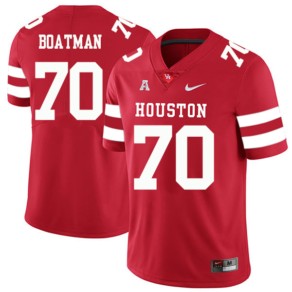 Jordan Boatman Houston Cougars Men's Jersey - #70 NCAA Red Stitched Authentic