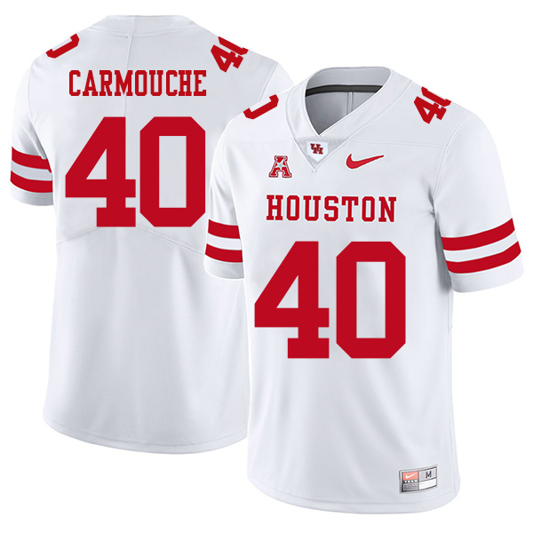 Jordan Carmouche Houston Cougars Men's Jersey - #40 NCAA White Stitched Authentic