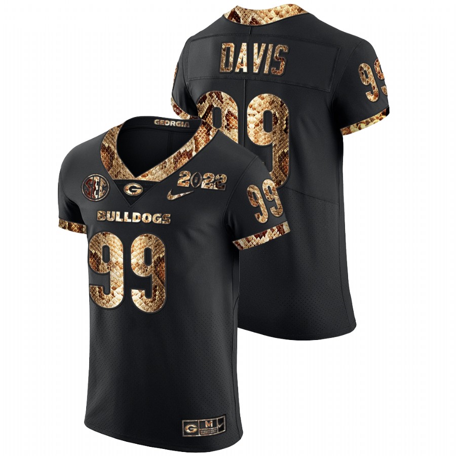 Jordan Davis Georgia Bulldogs Black 2022 College Football Playoff Python Skin Jersey