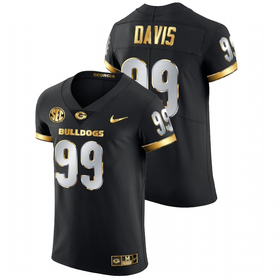 Jordan Davis Georgia Bulldogs Black Golden Edition College Football Jersey
