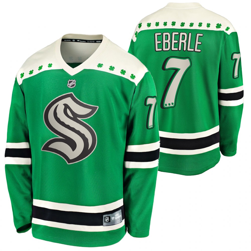 Jordan Eberle 2022 St. Patrick Kraken Green #7 Jersey
