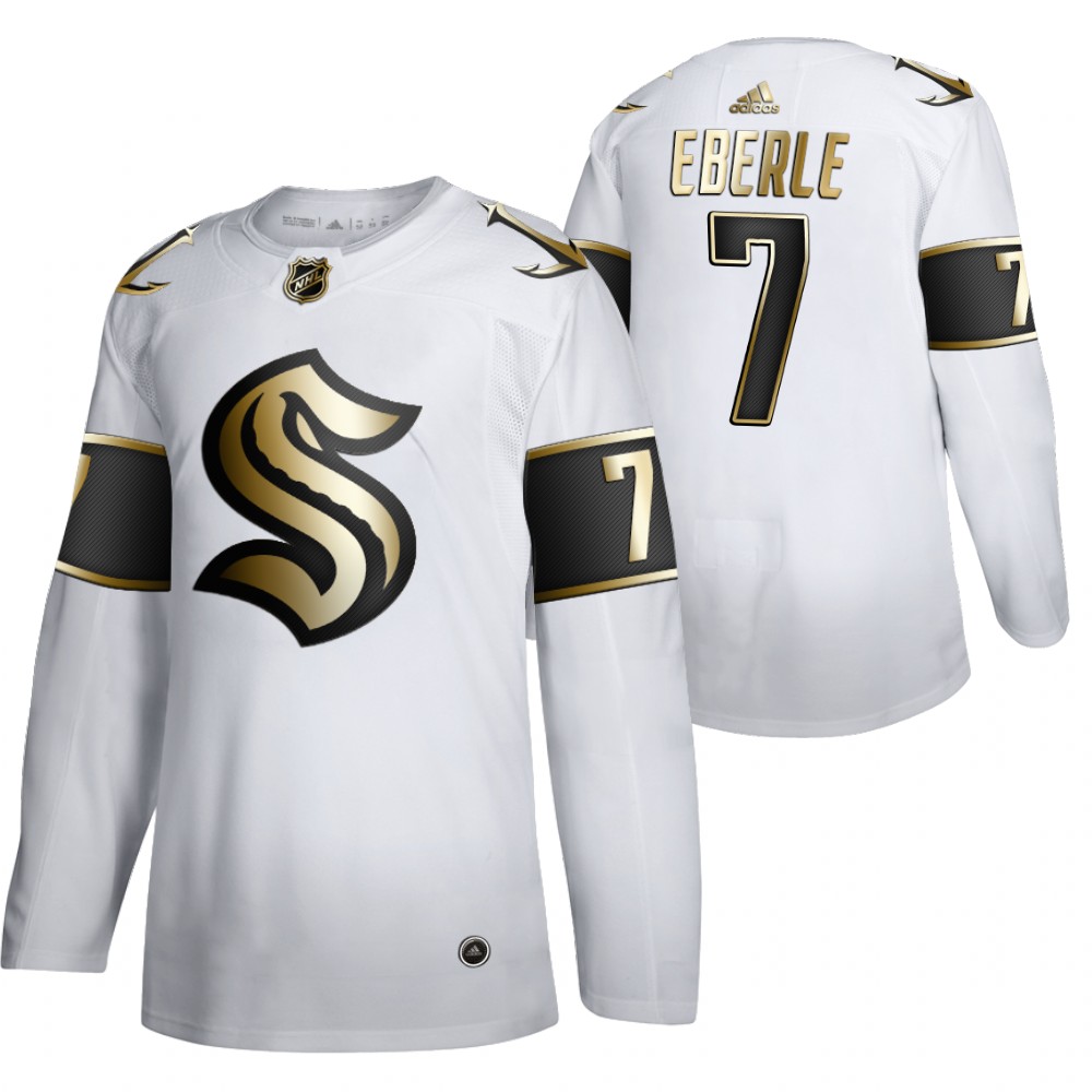 Jordan Eberle Seattle Kraken White Golden Edition Jersey 2021 Expansion Draft