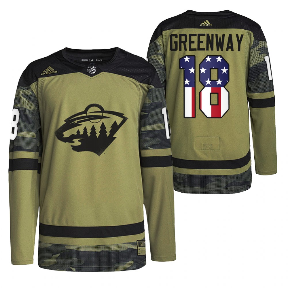 Jordan Greenway Wild Military Appreciation Night Jersey Camo Practice
