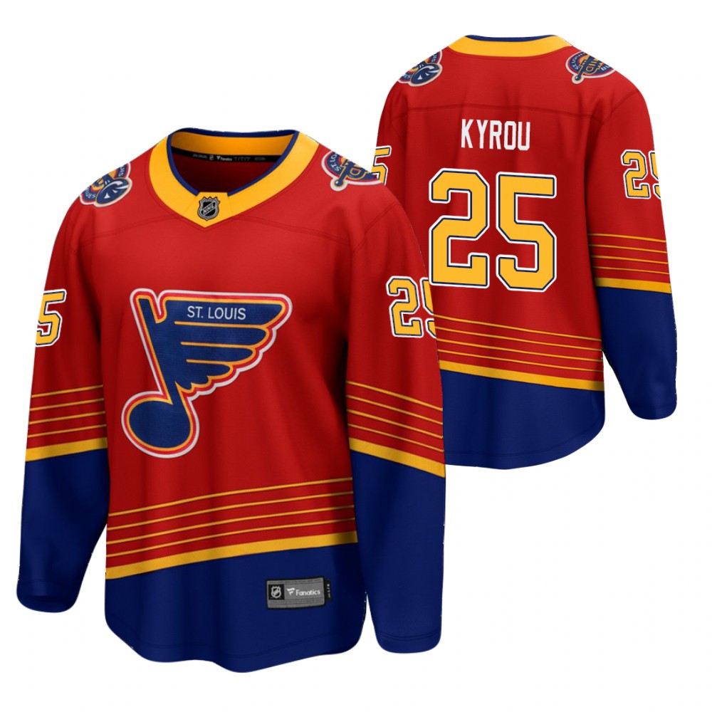 Jordan Kyrou St. Louis Blues 2021 Reverse Retro Red Jersey Breakaway Player