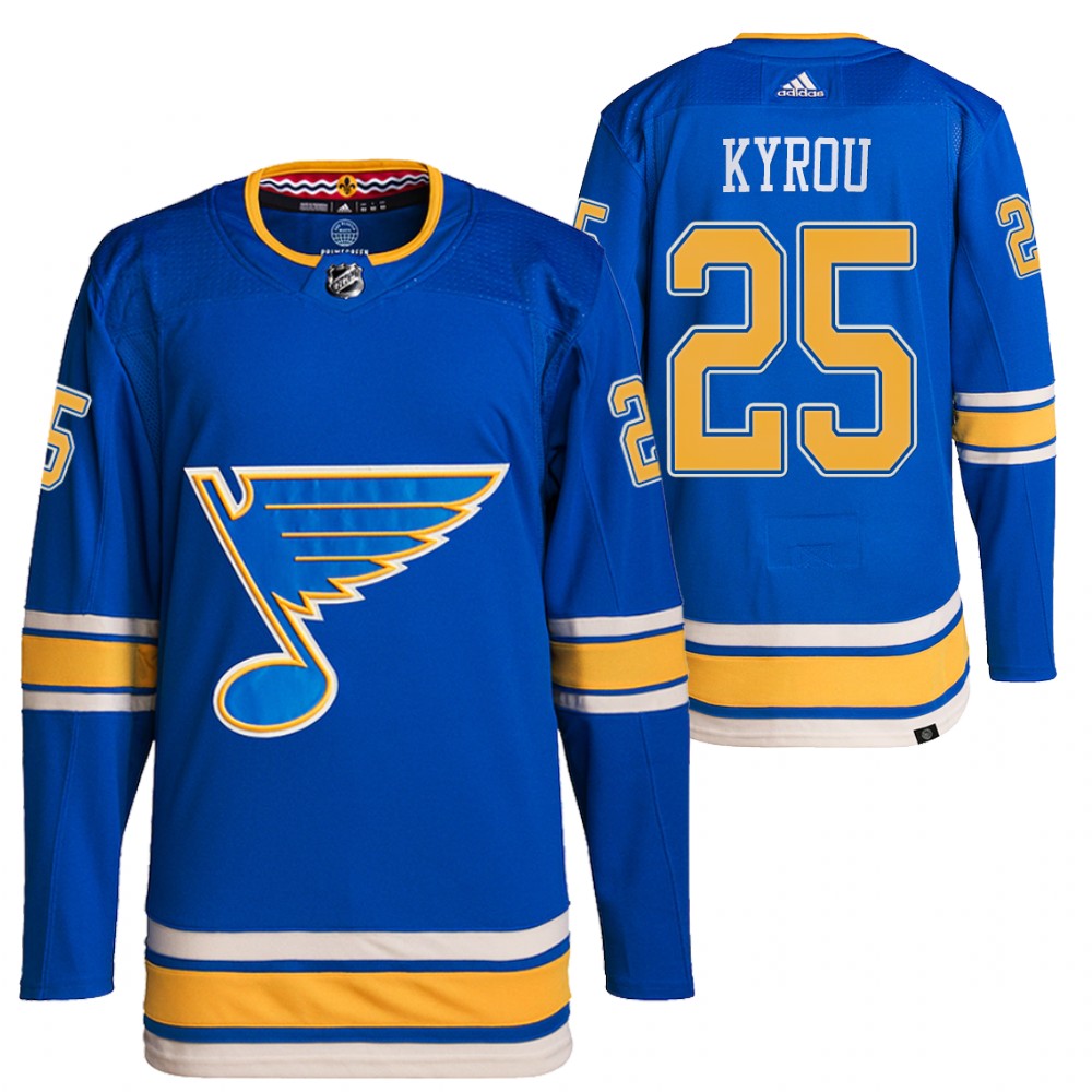 Jordan Kyrou St. Louis Blues Blue Authentic Pro Alternate Jersey