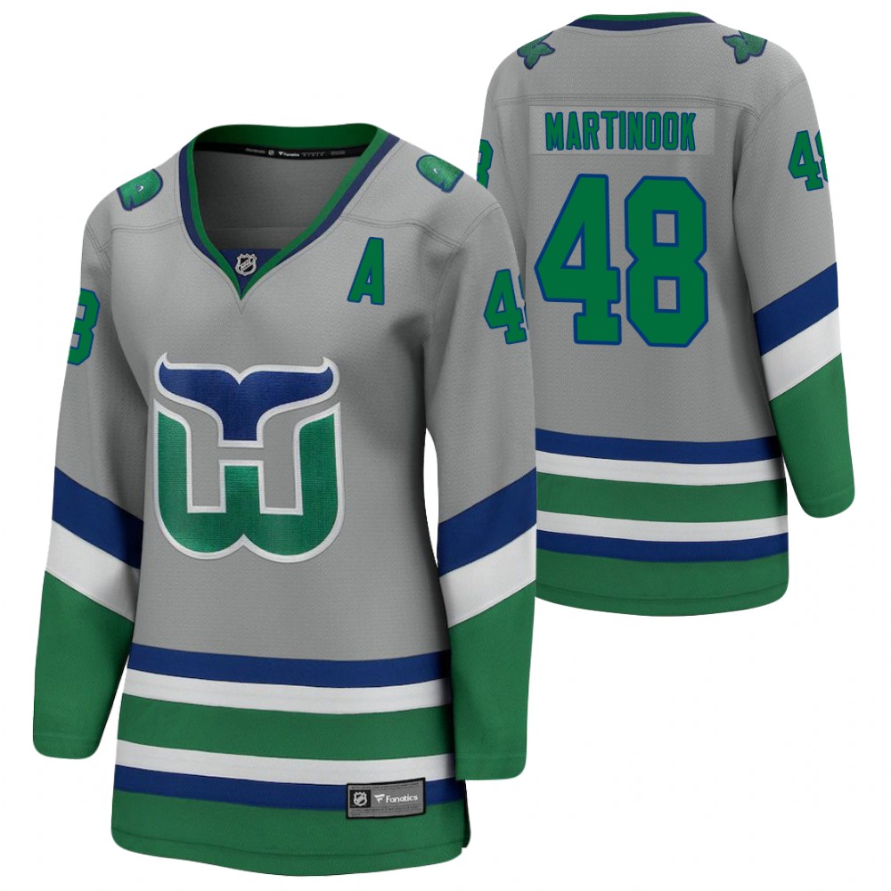 Jordan Martinook Carolina Hurricanes 2021 Special Edition Gray Women Jersey