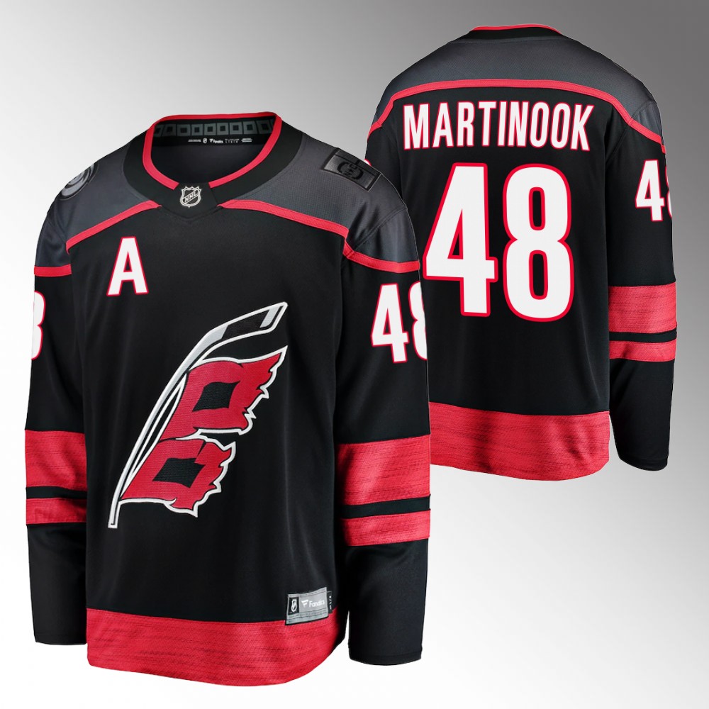 Jordan Martinook Carolina Hurricanes Jersey Primary Home Black 2022-23 Breakaway Player