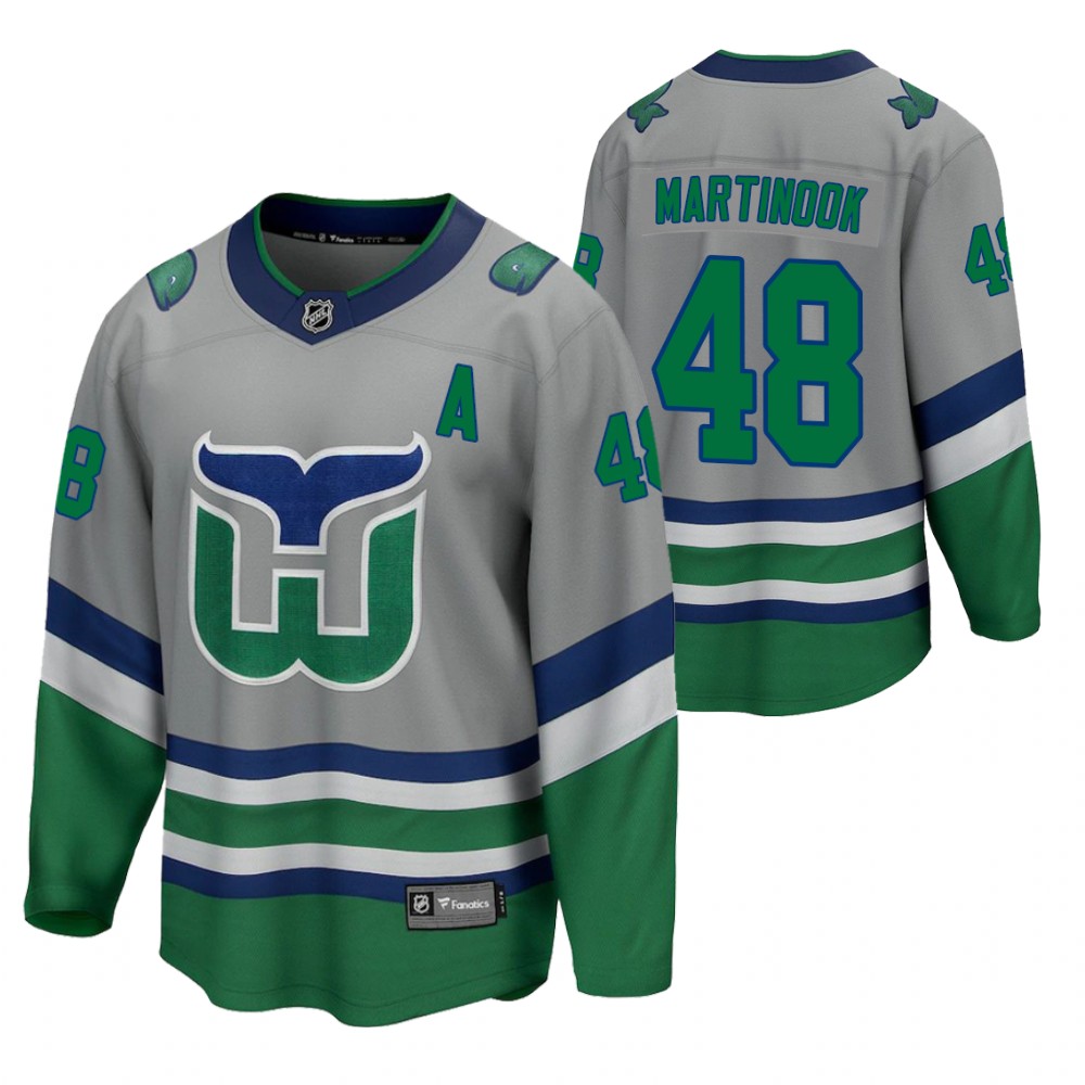 Jordan Martinook Hurricanes 2021 Reverse Retro Gray Jersey Special Edition