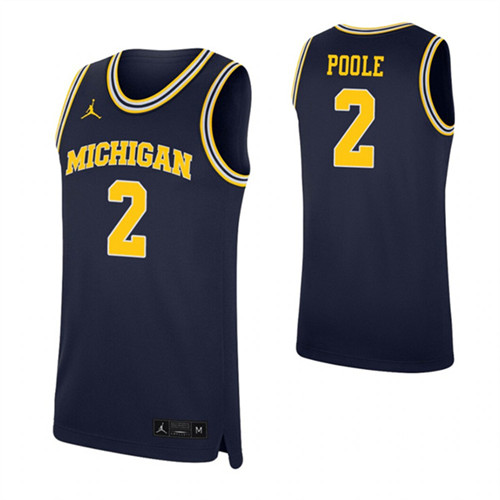 Jordan Poole Jersey Navy Michigan Wolverines Replica