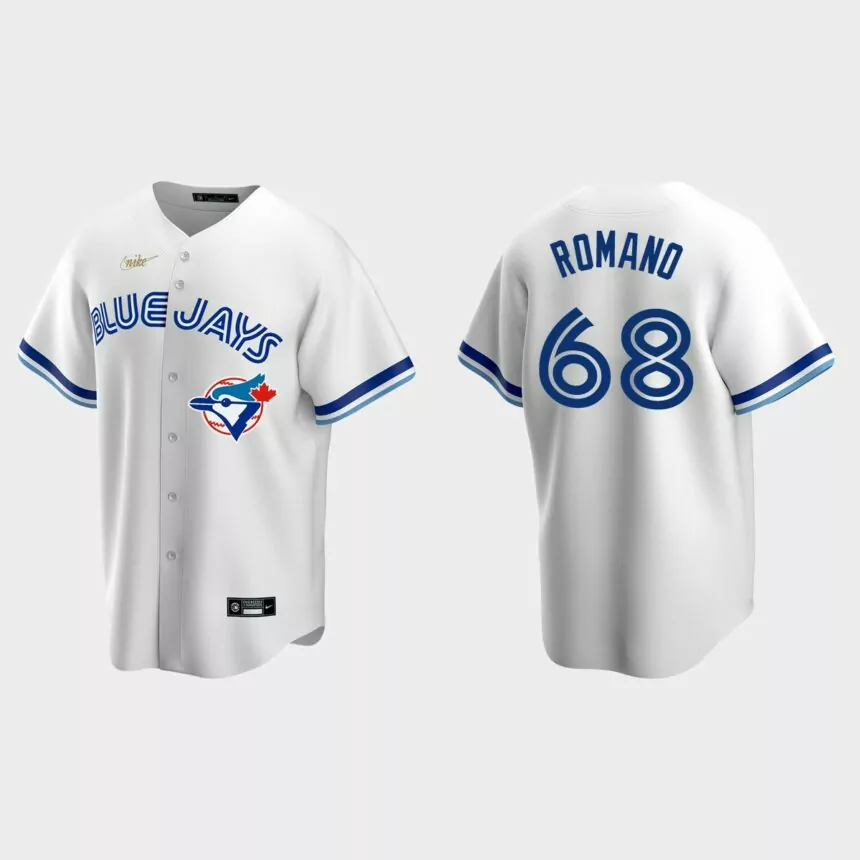 Jordan Romano #68 Toronto Blue Jays Cooperstown Collection Home Jersey – White