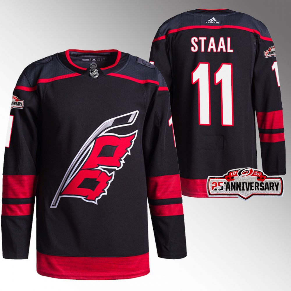 Jordan Staal Carolina Hurricanes 25th Anniversary Black 2022-23 Authentic Home Jersey