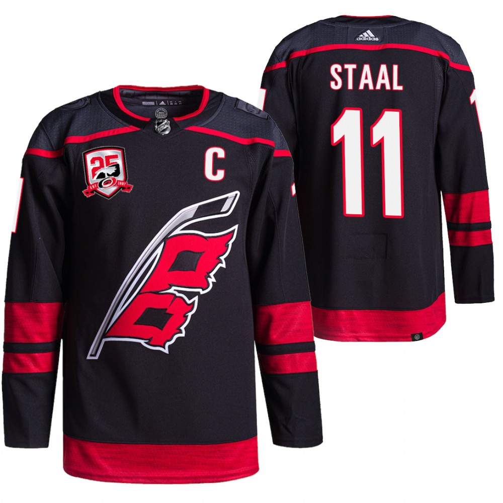 Jordan Staal Carolina Hurricanes Black 25th Anniversary Logo Alternate Jersey