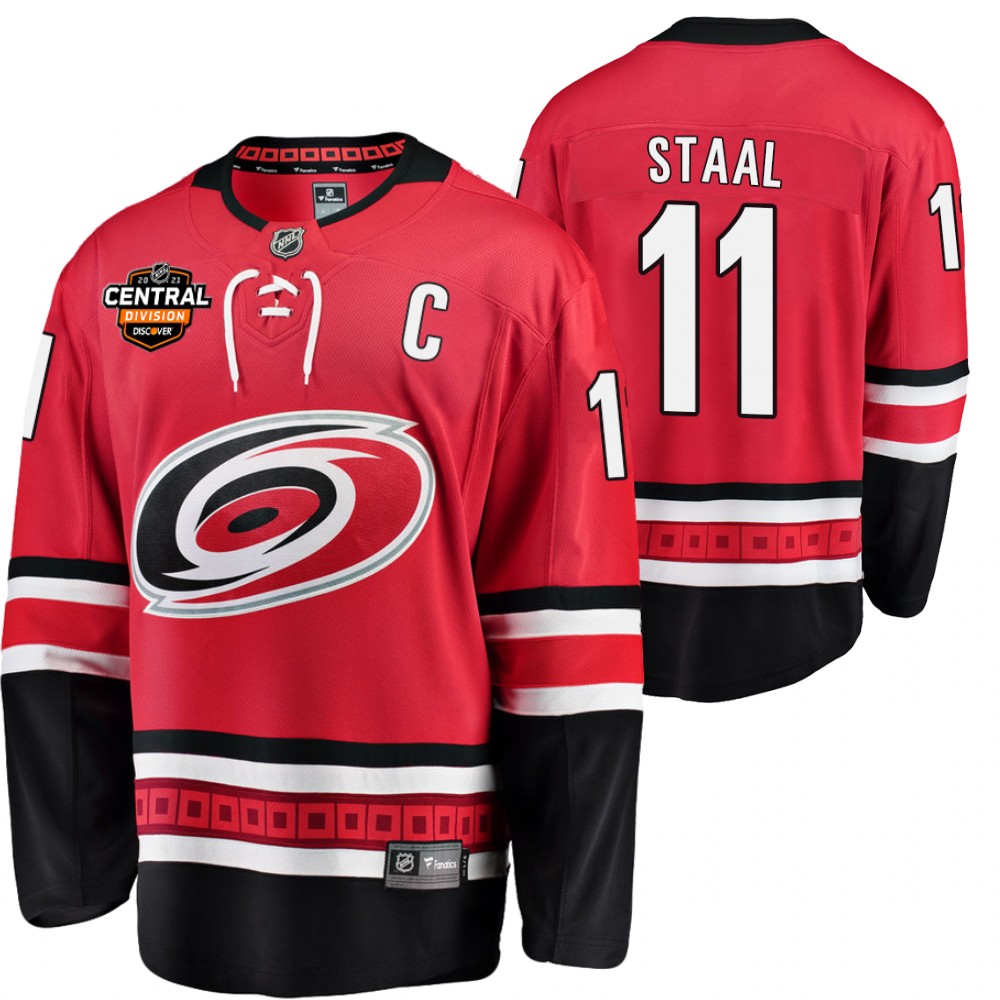 Jordan Staal Hurricanes 2021 Central Division Patch Jersey Red Home