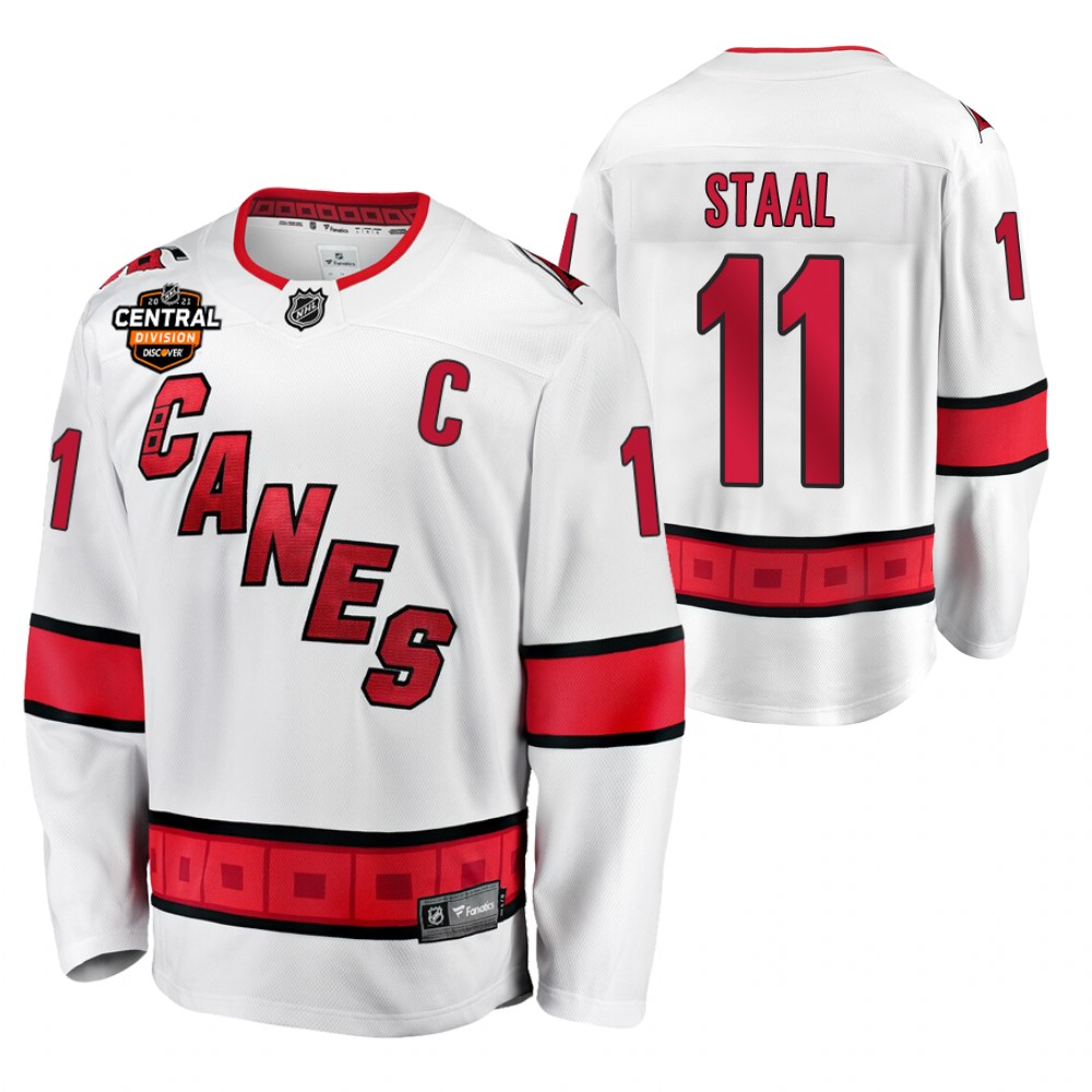 Jordan Staal Hurricanes 2021 Central Division Patch Jersey White Away