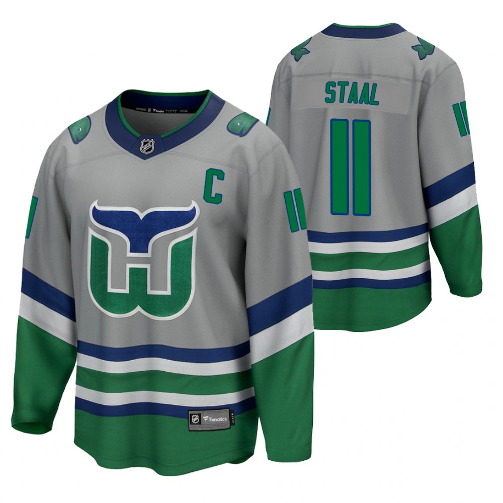 Jordan Staal Hurricanes 2021 Reverse Retro Gray Jersey Special Edition