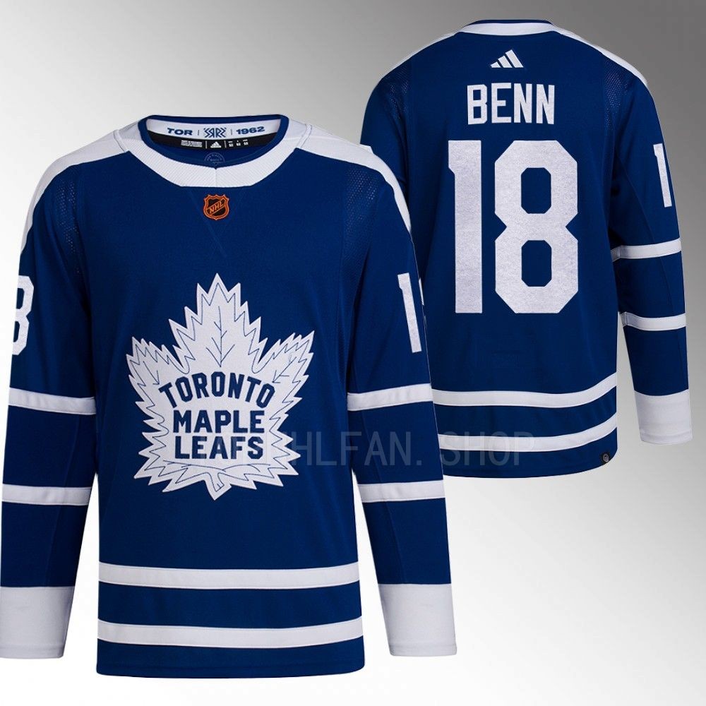 Jordie Benn 2022 Toronto Maple Leafs Blue Reverse Retro 2.0 Authentic Primegreen Jersey