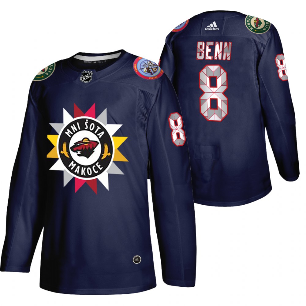 Jordie Benn Jersey Minnesota Wild Native American Heritage Day Navy 2021-22 Men