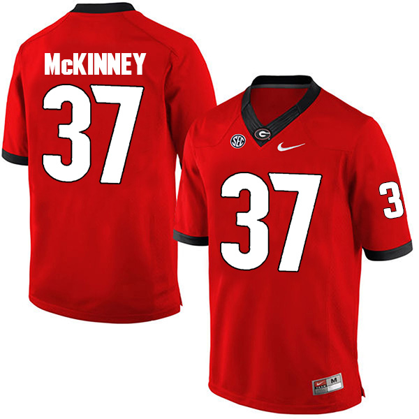 Jordon McKinney Georgia Bulldogs Men's Jersey - #37 NCAA Red Limited Home