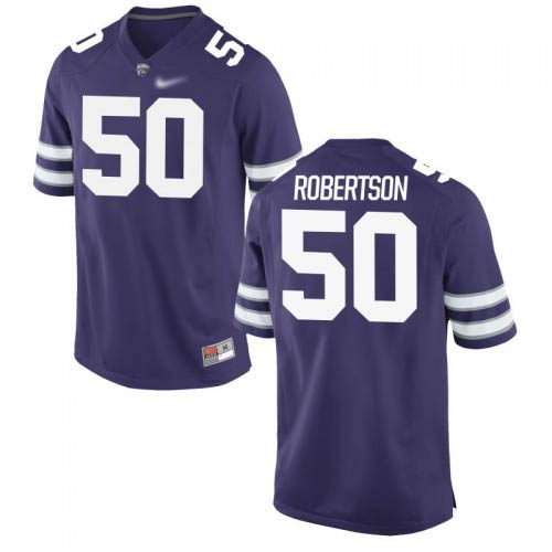 Jordon Robertson Kansas State Wildcats Men's Jersey - #50 NCAA Purple Game