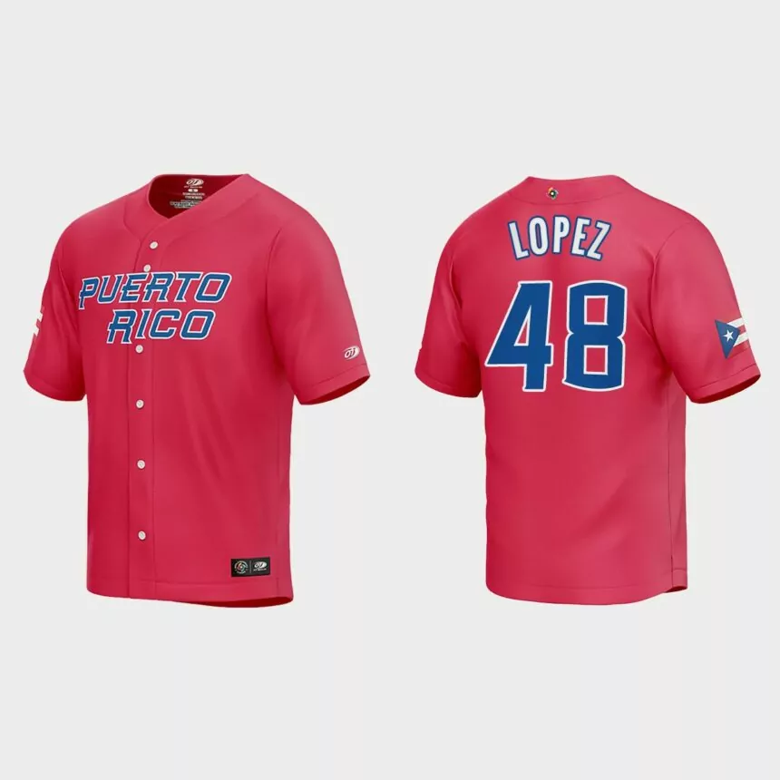 Jorge Lopez Puerto Rico Baseball 2023 World Baseball Classic Jersey – Red