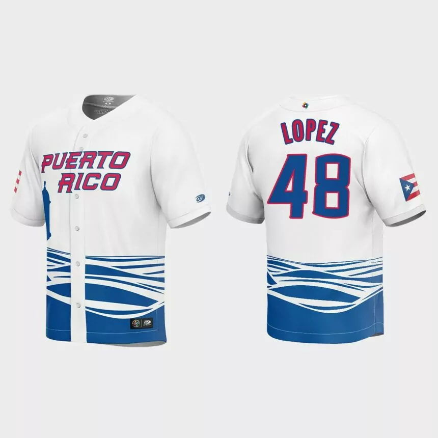 Jorge Lopez Puerto Rico Baseball 2023 World Baseball Classic Jersey – White