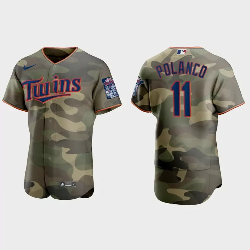 Jorge Polanco Minnesota Twins 2021 National Armed Forces Day Authentic Jersey – Camo