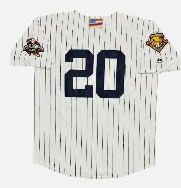 Jorge Posada 2001 New Yankees World Series Home White Jersey