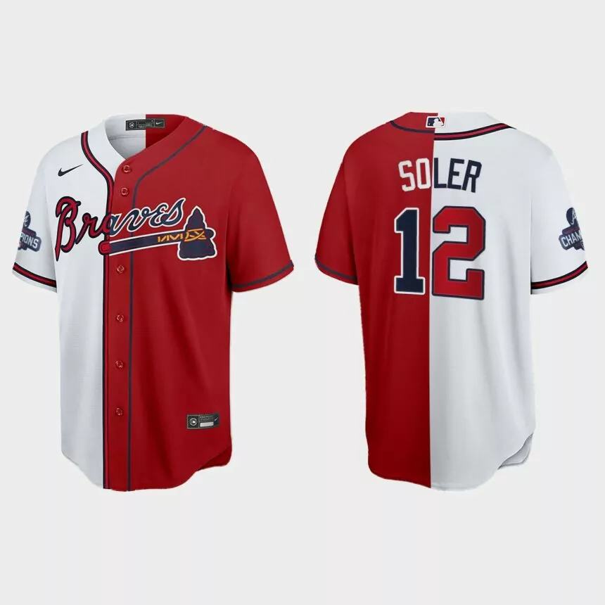 Jorge Soler Atlanta Braves 2021 World Series Champions Split Jersey – Red White