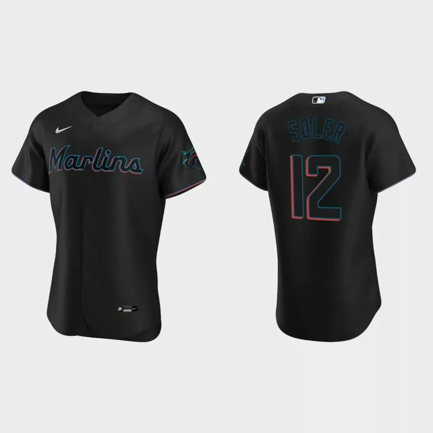 Jorge Soler Miami Marlins Authentic Alternate Jersey – Black