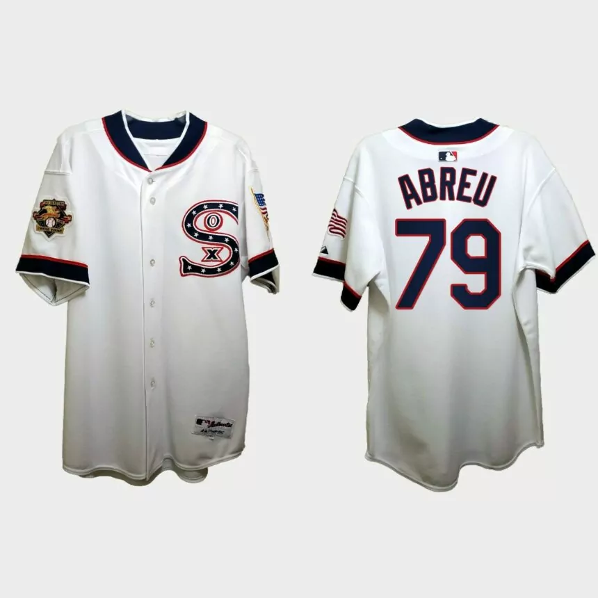 Jose Abreu Chicago White Sox Independence Day 1917 Throwback Jersey – White