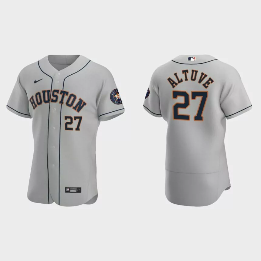 Jose Altuve #27 Houston Astros Gray Authentic 2020 Road Jersey