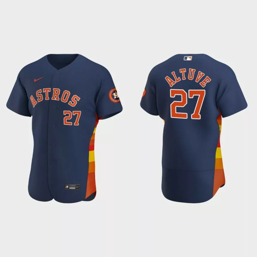 Jose Altuve #27 Houston Astros Navy Authentic 2020 Alternate Jersey