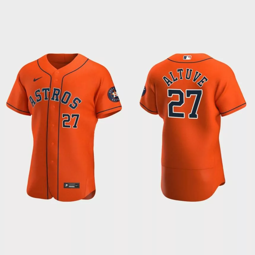 Jose Altuve #27 Houston Astros Orange Authentic 2020 Alternate Jersey