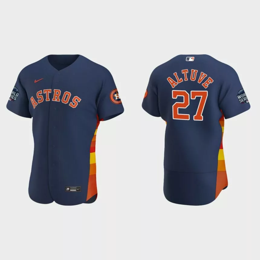 Jose Altuve Houston Astros 2021 World Series Authentic Jersey – Navy