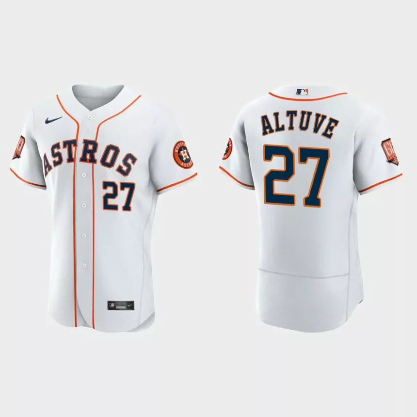 Jose Altuve Houston Astros 60th Anniversary Authentic Jersey – White
