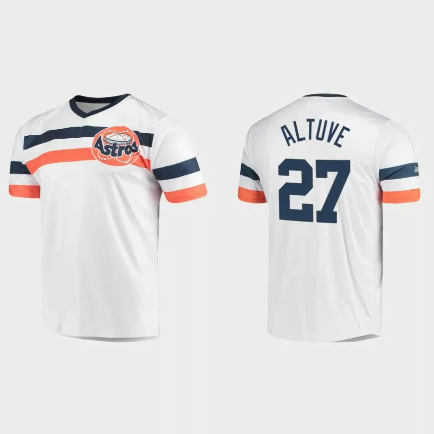 Jose Altuve Houston Astros Cooperstown Collection V-Neck Jersey – White