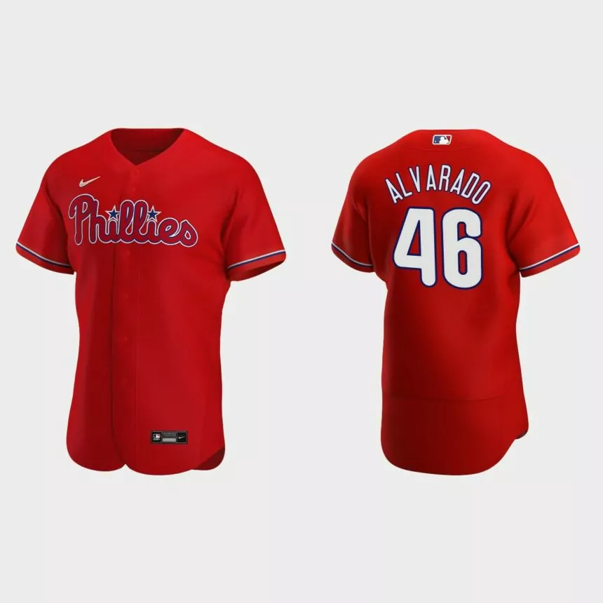 Jose Alvarado Philadelphia Phillies Authentic Alternate Jersey – Red