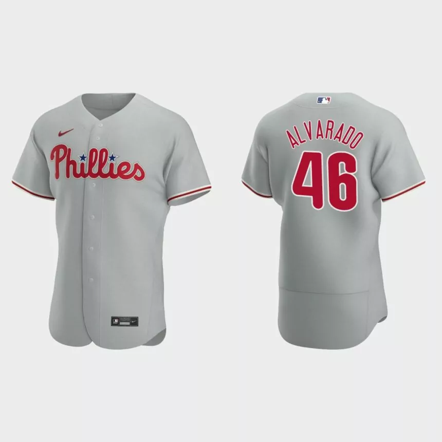 Jose Alvarado Philadelphia Phillies Authentic Road Jersey – Gray